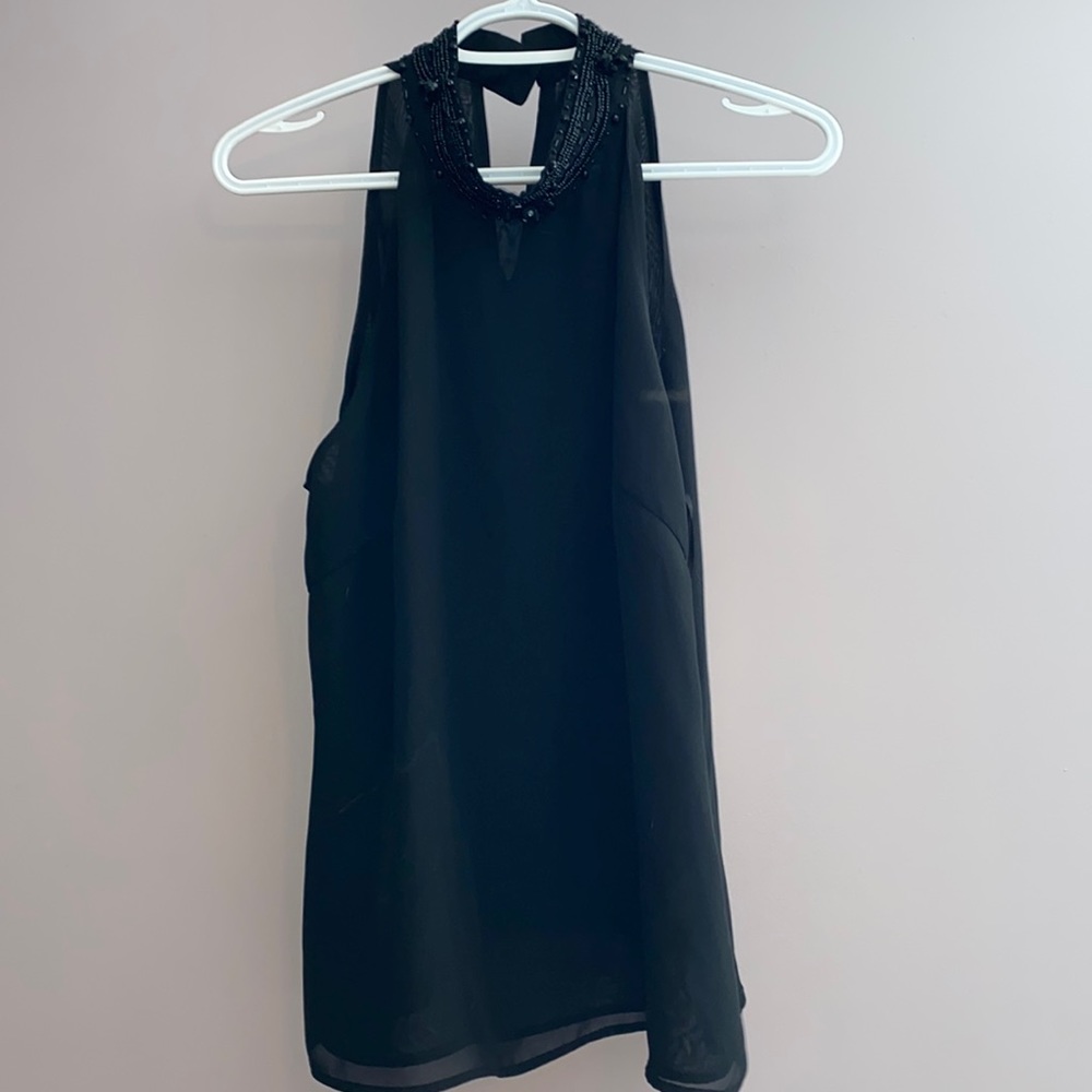 Beaded neck Chiffon top